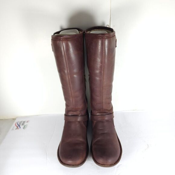 UGG Women's Tupelo US 8 Brown Solid Leather Lined Shearling Riding Boots - Picture 4 of 13